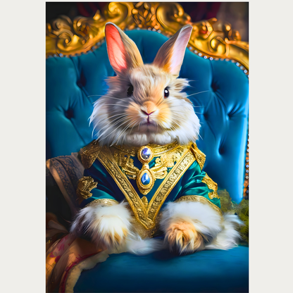 Victorian Rabbit Royalty Portrait Art Print | Wall Art Print