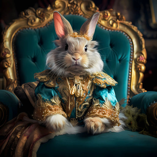 Victorian Rabbit Royalty Portrait Art Print from The Curated Goose