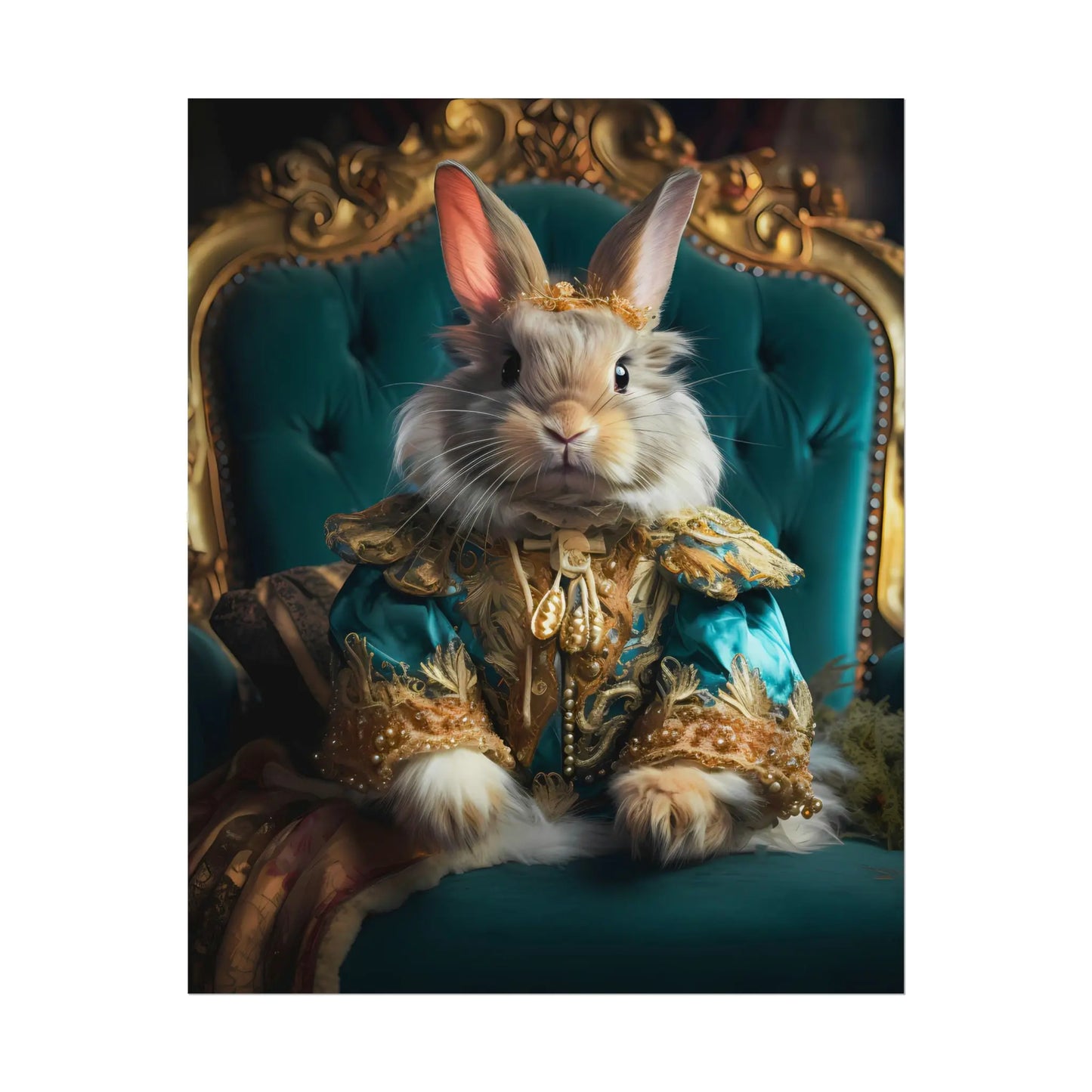 Victorian Rabbit Royalty Portrait Art Print from The Curated Goose