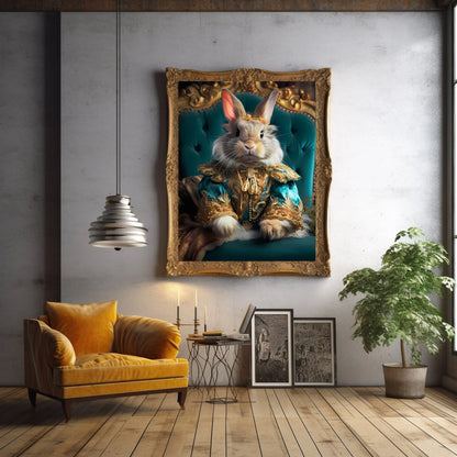 Victorian Rabbit Royalty Portrait Art Print from The Curated Goose