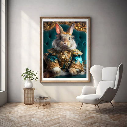 Victorian Rabbit Royalty Portrait Art Print from The Curated Goose