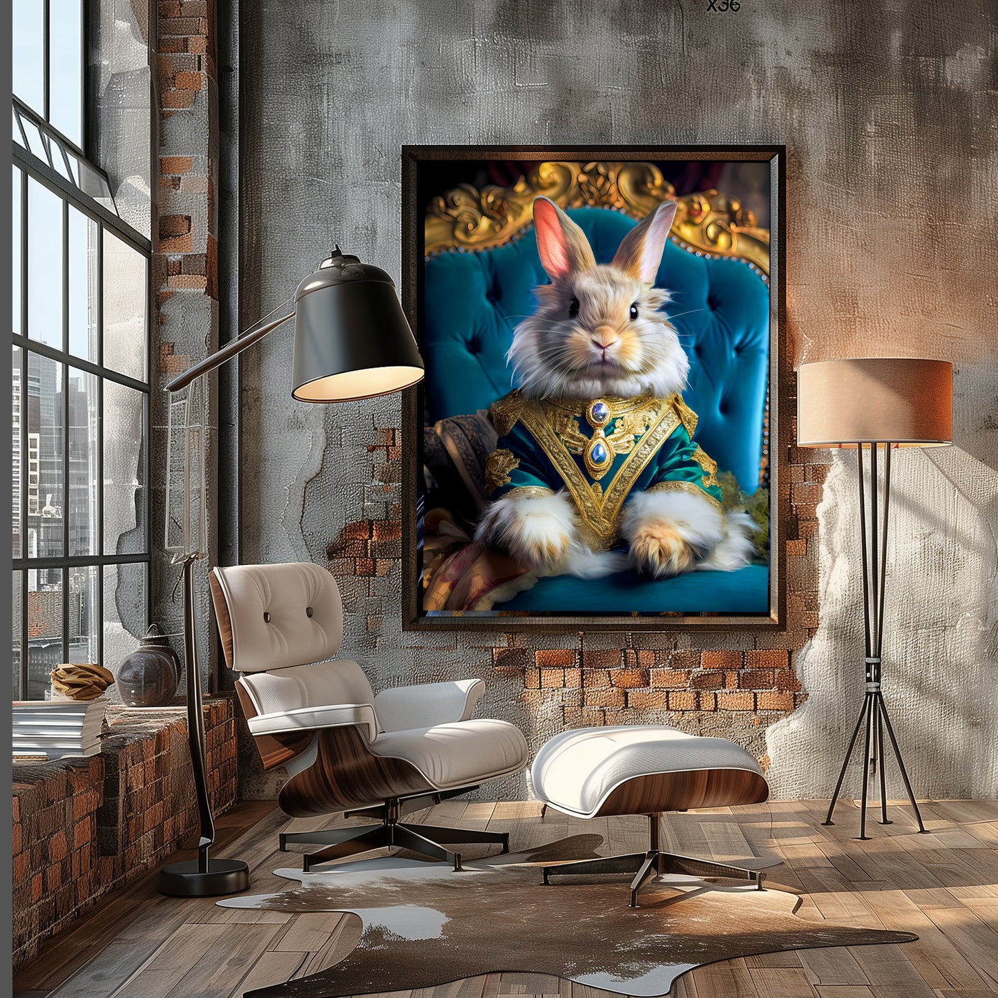 Victorian Rabbit Royalty Portrait Art Print | Wall Art Print