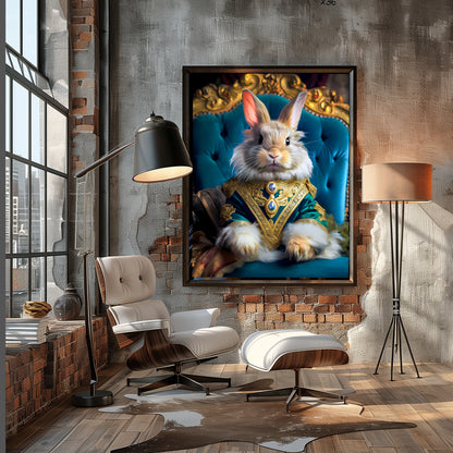 Victorian Rabbit Royalty Portrait Art Print | Wall Art Print