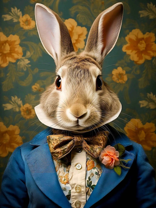 Victorian Rabbit Portrait Art Print  | Victorian Wedding Party Collection from The Curated Goose