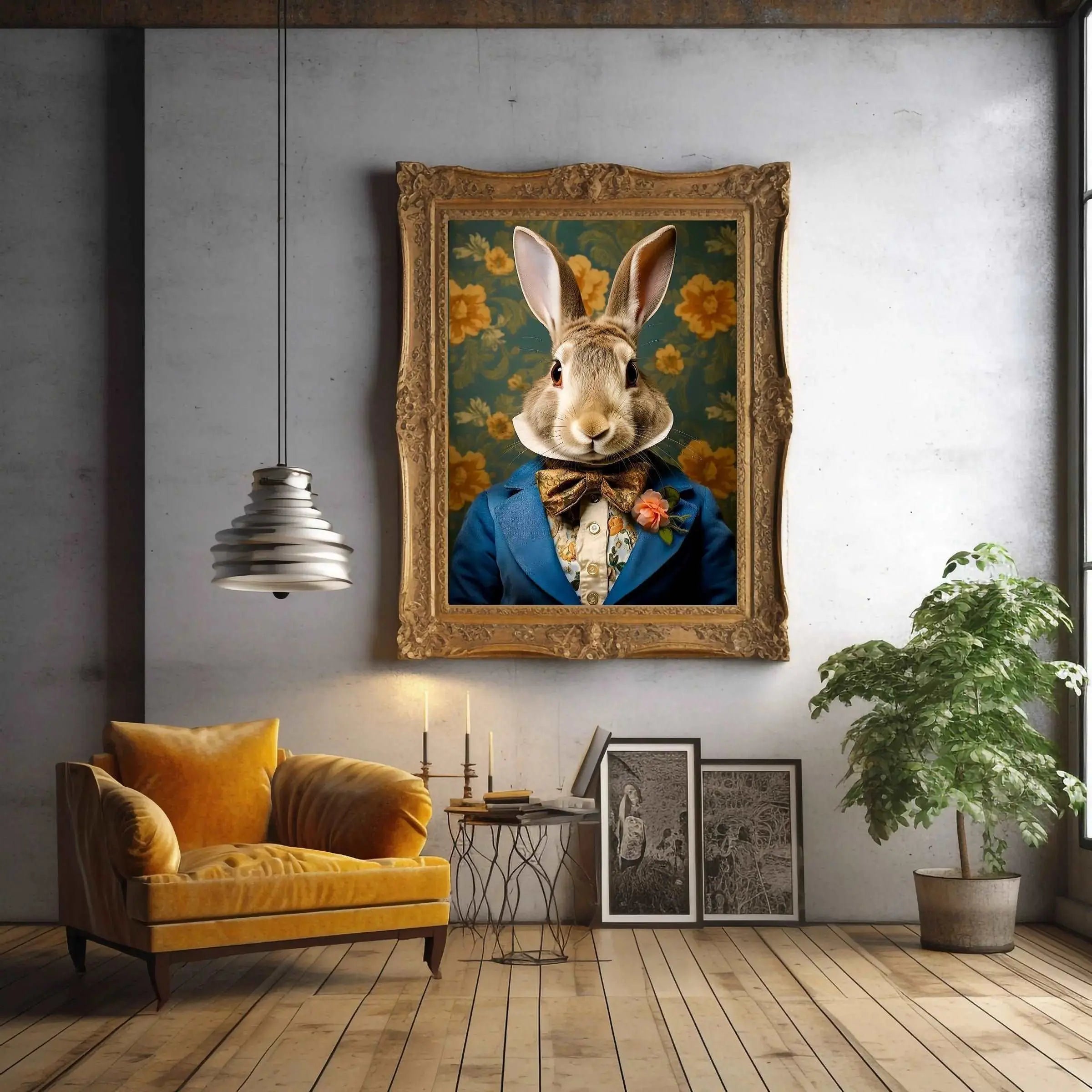 Victorian Rabbit Portrait Art Print  | Victorian Wedding Party Collection from The Curated Goose