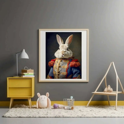 Renaissance Rabbit Soldier Art Print | Funny Animal Art Prints from The Curated Goose