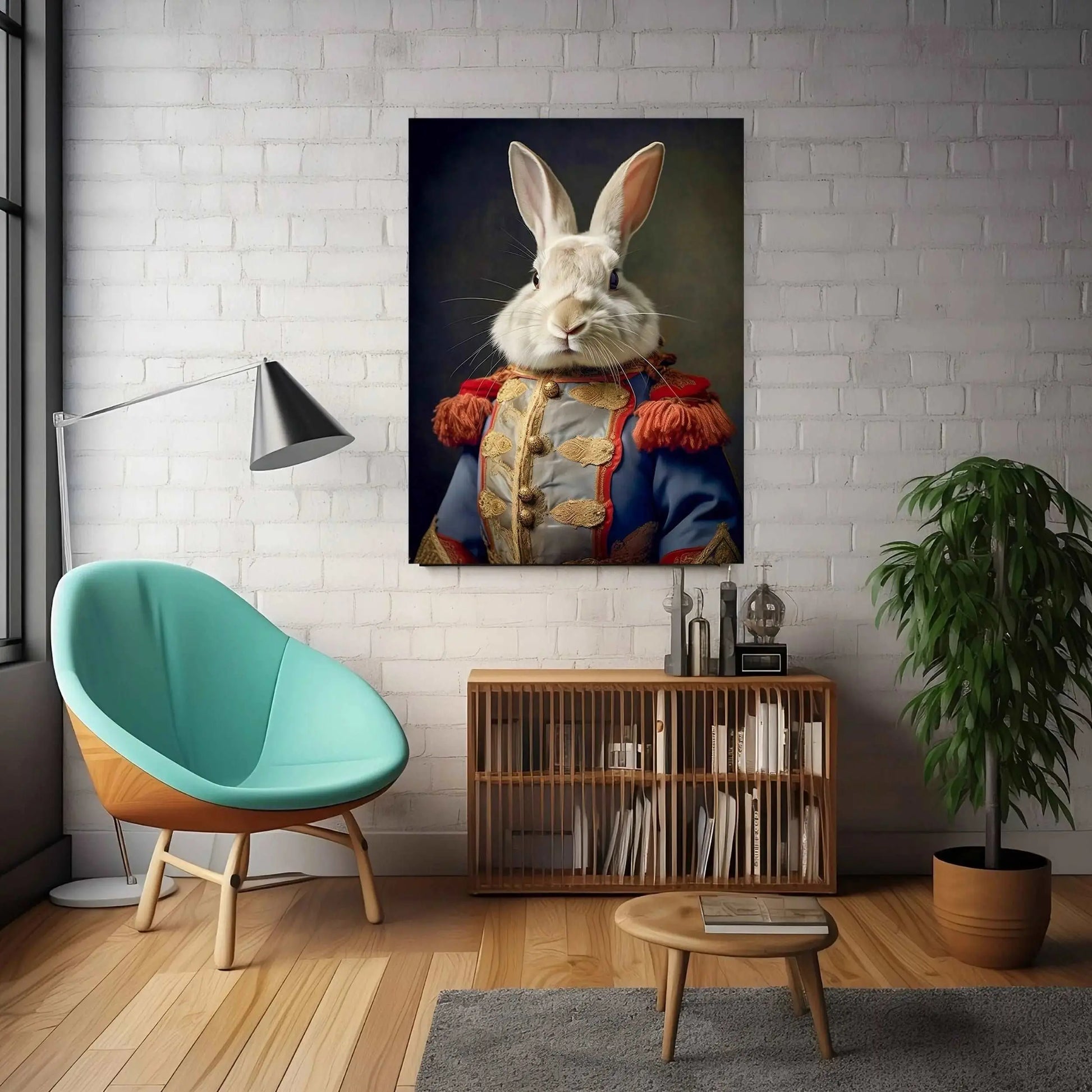 Renaissance Rabbit Soldier Art Print | Funny Animal Art Prints from The Curated Goose