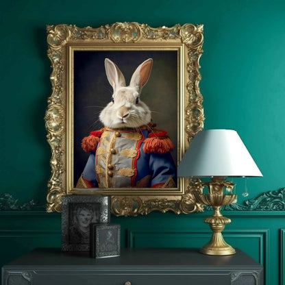 Renaissance Rabbit Soldier Art Print | Funny Animal Art Prints from The Curated Goose