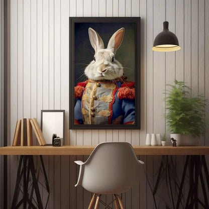 Renaissance Rabbit Soldier Art Print | Funny Animal Art Prints from The Curated Goose