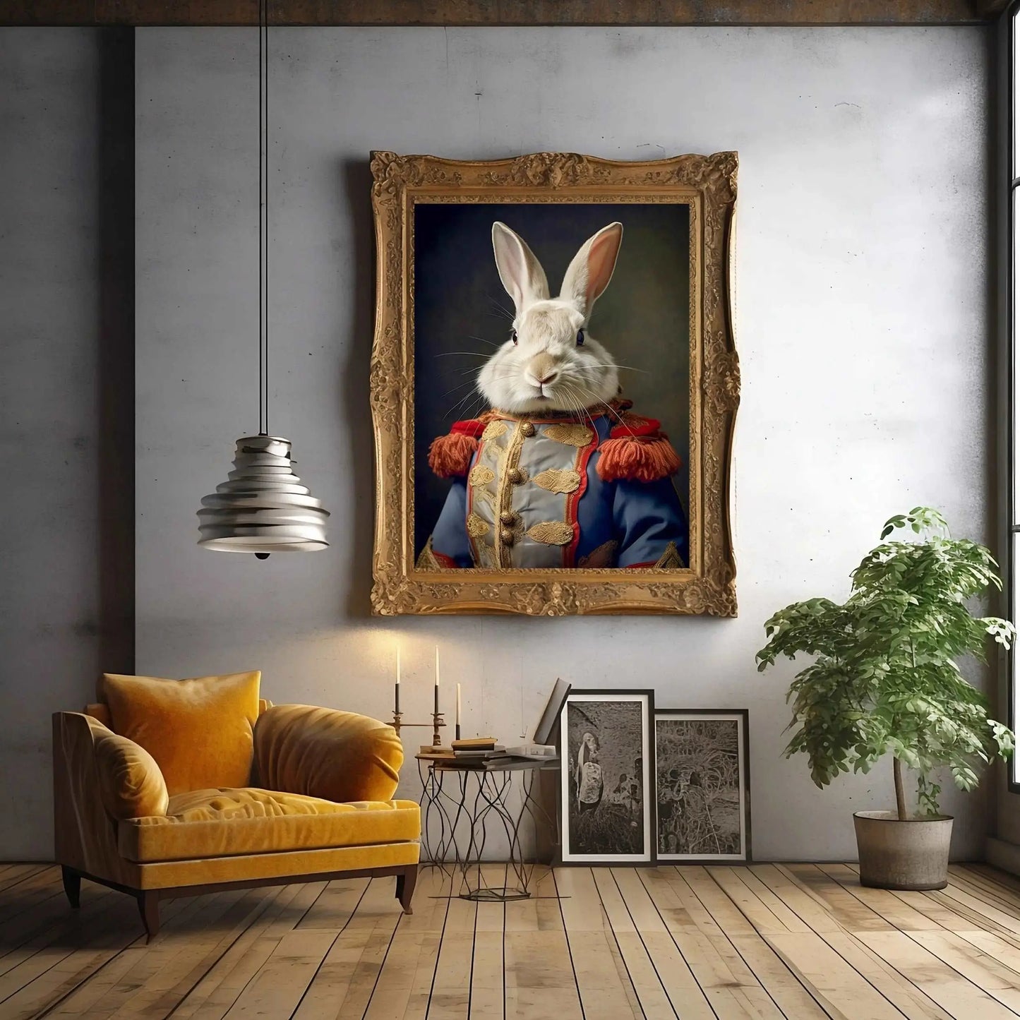 Renaissance Style Rabbit Portrait | Soldier Bunny Renaissance Art Print / Renaissance Animals in Costume / Silly Animal Art Print - Premium Art Print from The Curated Goose - From $18.99! Shop now at TheCuratedGoose.com