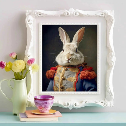 Renaissance Style Rabbit Portrait | Soldier Bunny Renaissance Art Print / Renaissance Animals in Costume / Silly Animal Art Print - Premium Art Print from The Curated Goose - From $18.99! Shop now at TheCuratedGoose.com