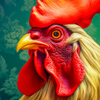 Colorful Renaissance Rooster Gallery Wrapped Canvas from The Curated Goose