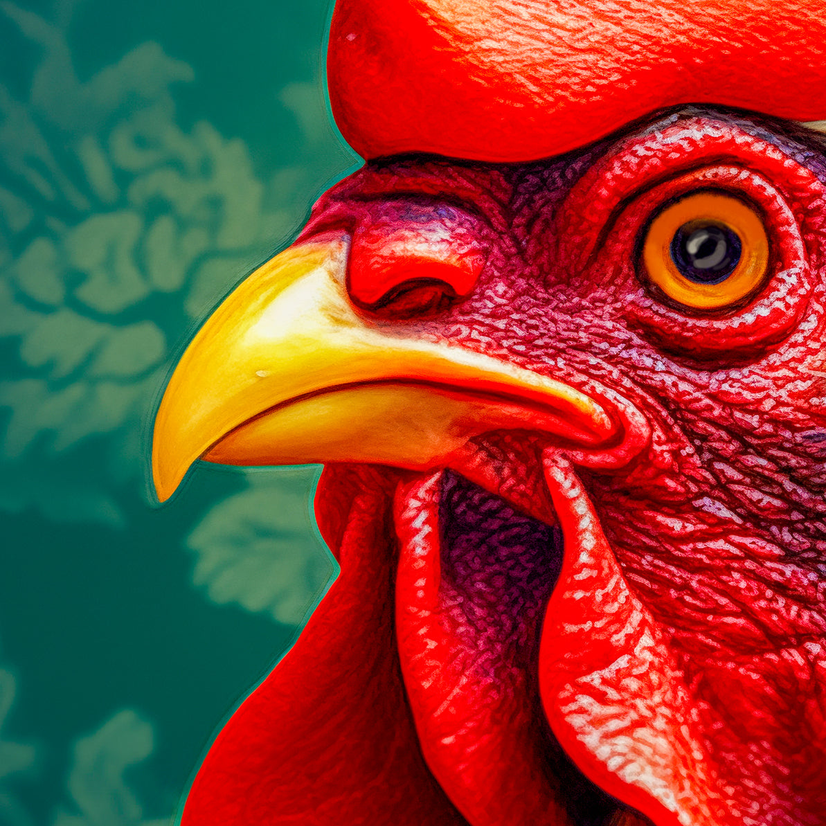 Colorful Renaissance Rooster Gallery Wrapped Canvas from The Curated Goose