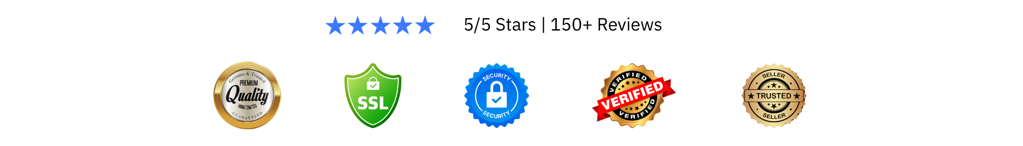 Five-star rating with various icons and text on a white background