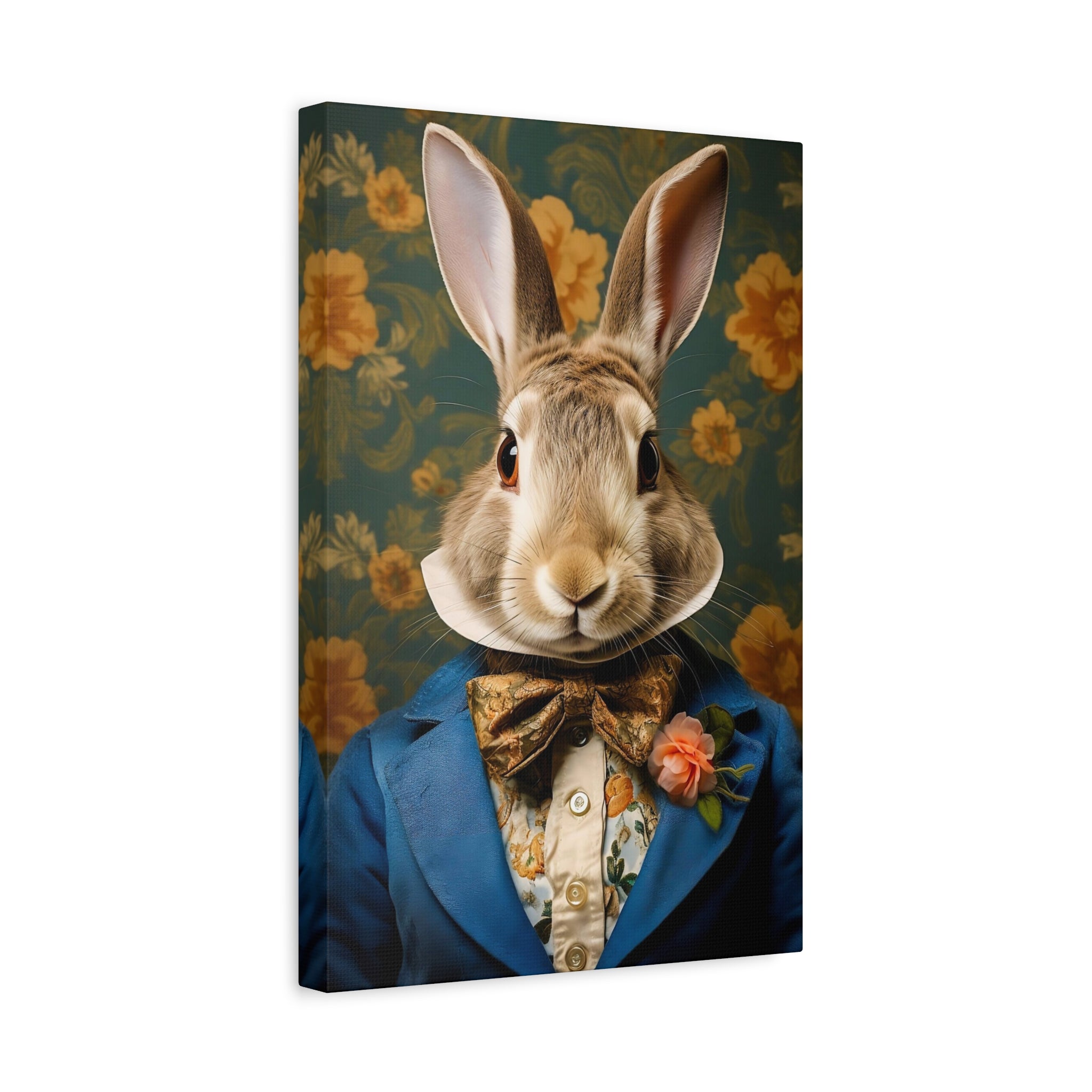 Victorian Rabbit Animal Portrait Wall Art Print | Fine Art Paper or Canvas Print