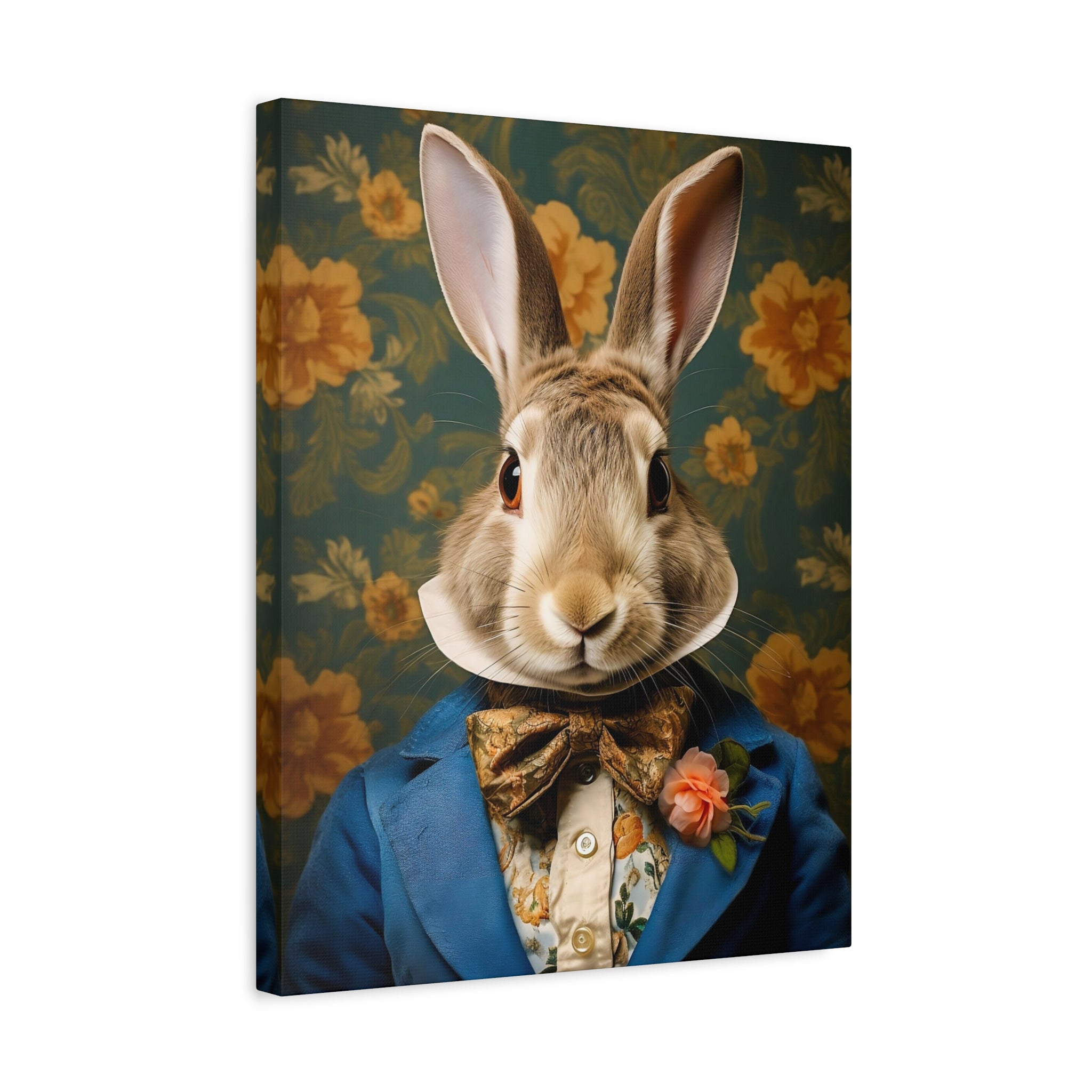 Victorian Rabbit Animal Portrait Wall Art Print | Fine Art Paper or Canvas Print