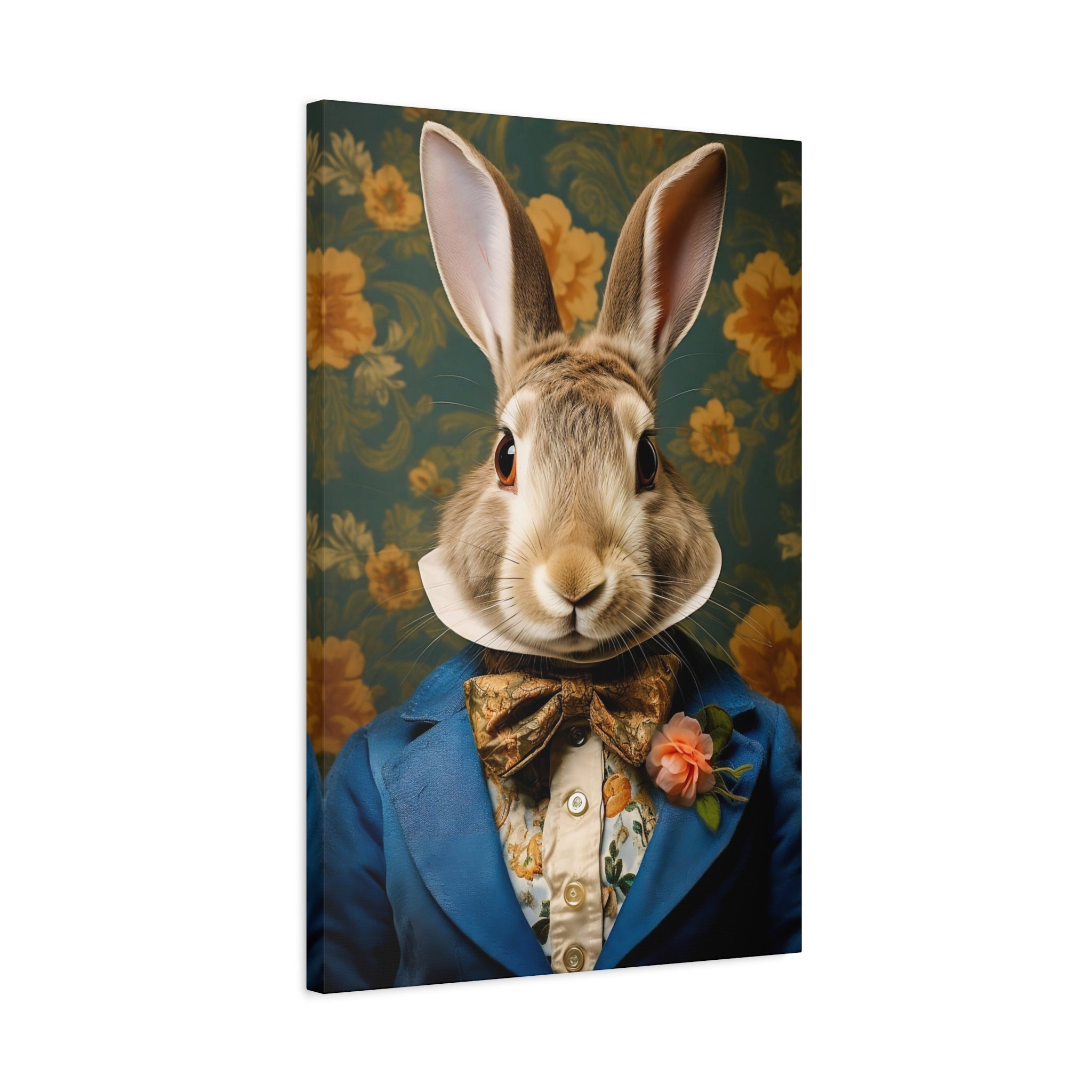Victorian Rabbit Animal Portrait Wall Art Print | Fine Art Paper or Canvas Print