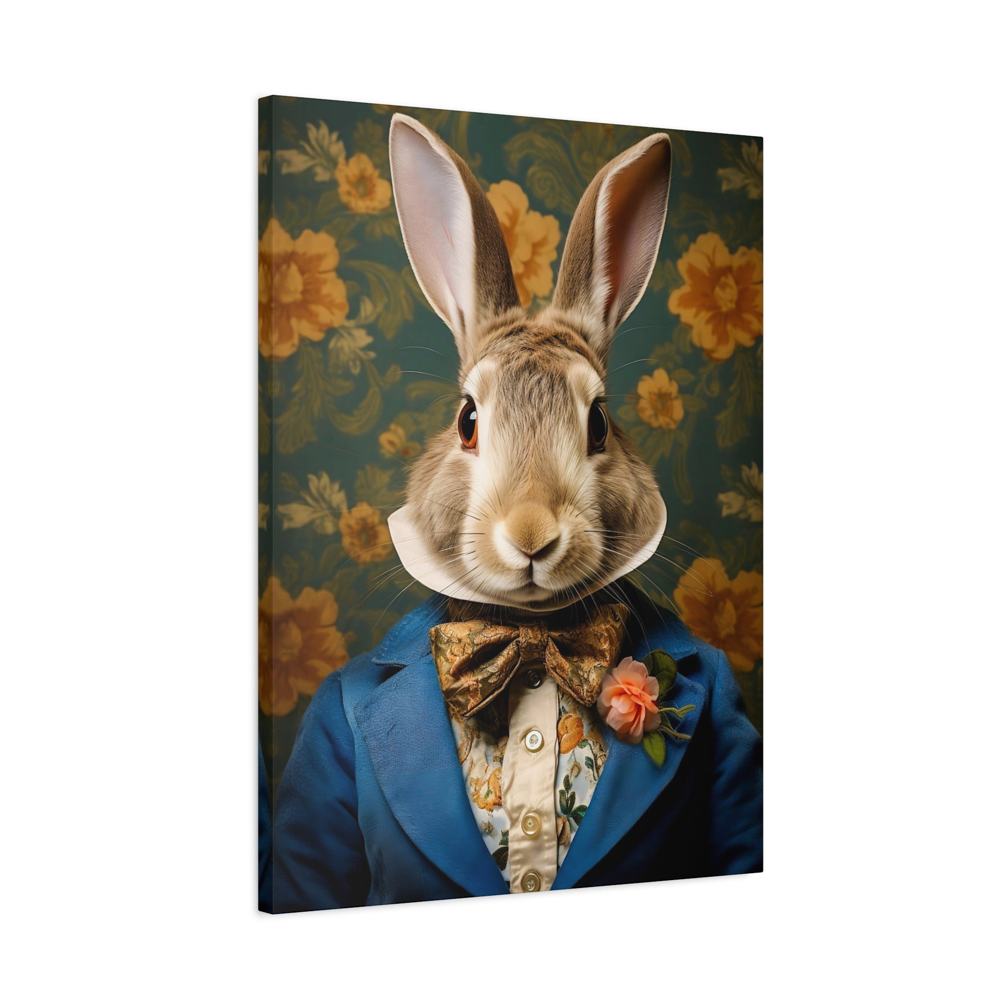 Victorian Rabbit Animal Portrait Wall Art Print | Fine Art Paper or Canvas Print