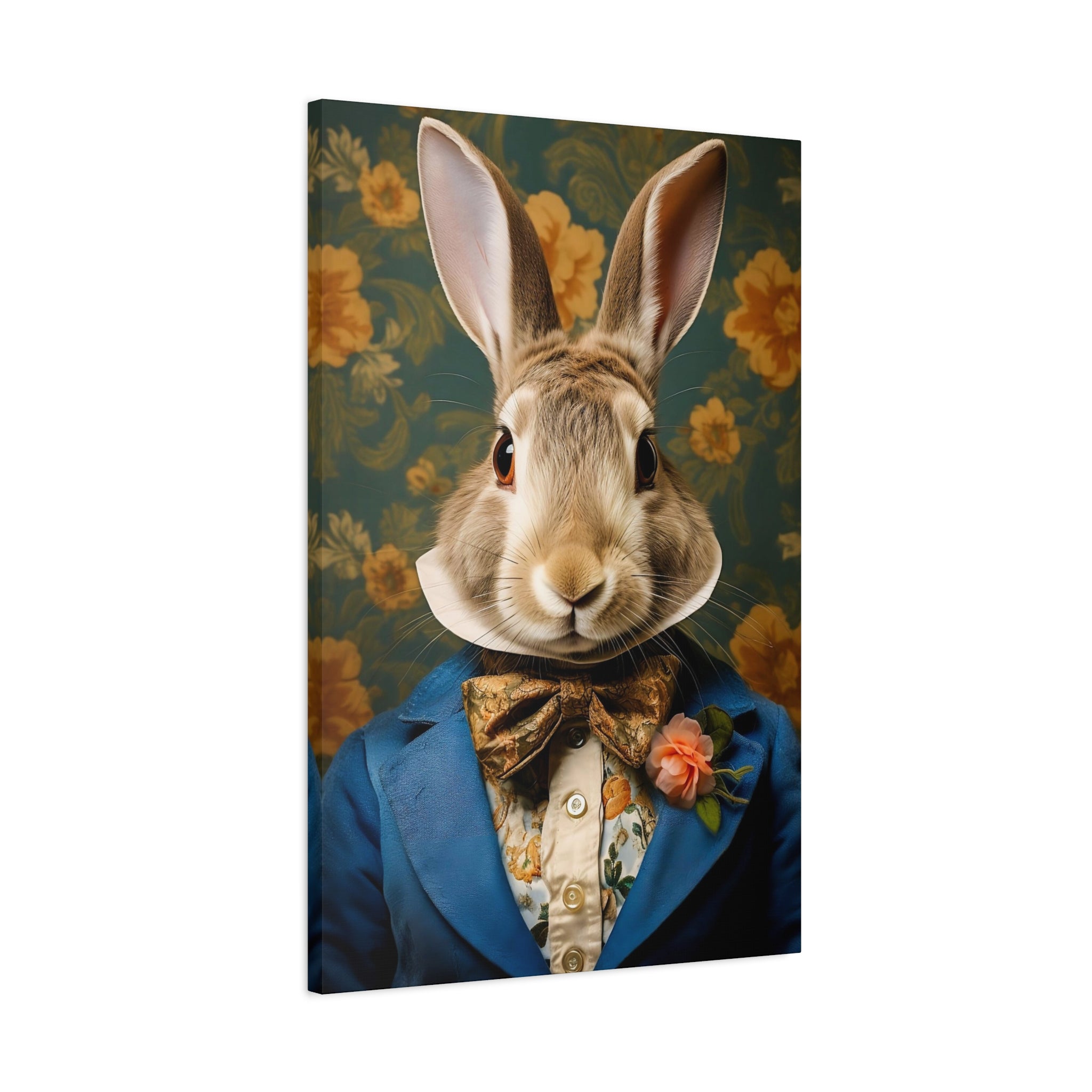 Victorian Rabbit Animal Portrait Wall Art Print | Fine Art Paper or Canvas Print