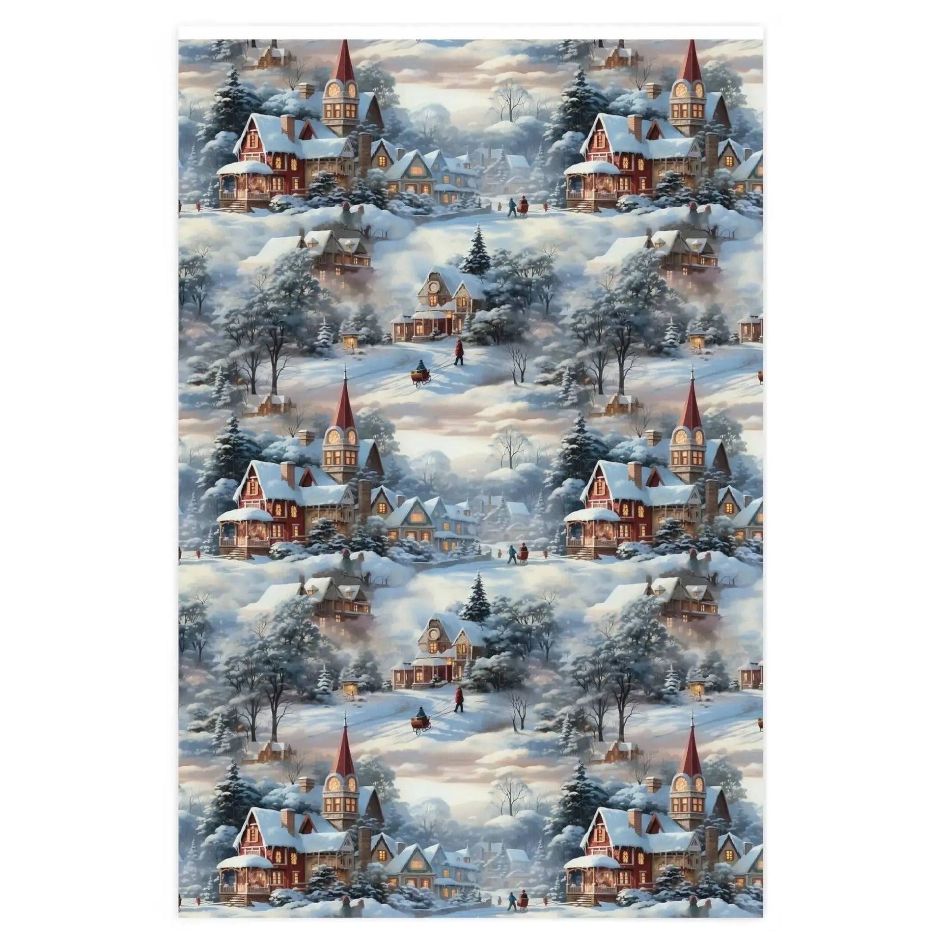 Quaint Town Nostalgic Christmas Wrapping Paper - The Curated Goose