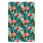 Southern Flowers Wrapping Paper Roll | Pretty Floral Gift Wrap | Colorful Flowers Teal Background - Premium Floral wrapping paper from The Curated Goose - From $23.98! Shop now at TheCuratedGoose.com