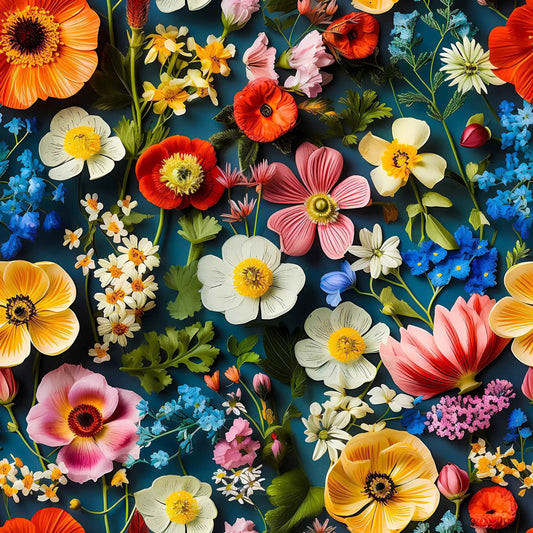 Colorful Wildflowers Floral Print Wrapping Paper Rolls from The Curated Goose