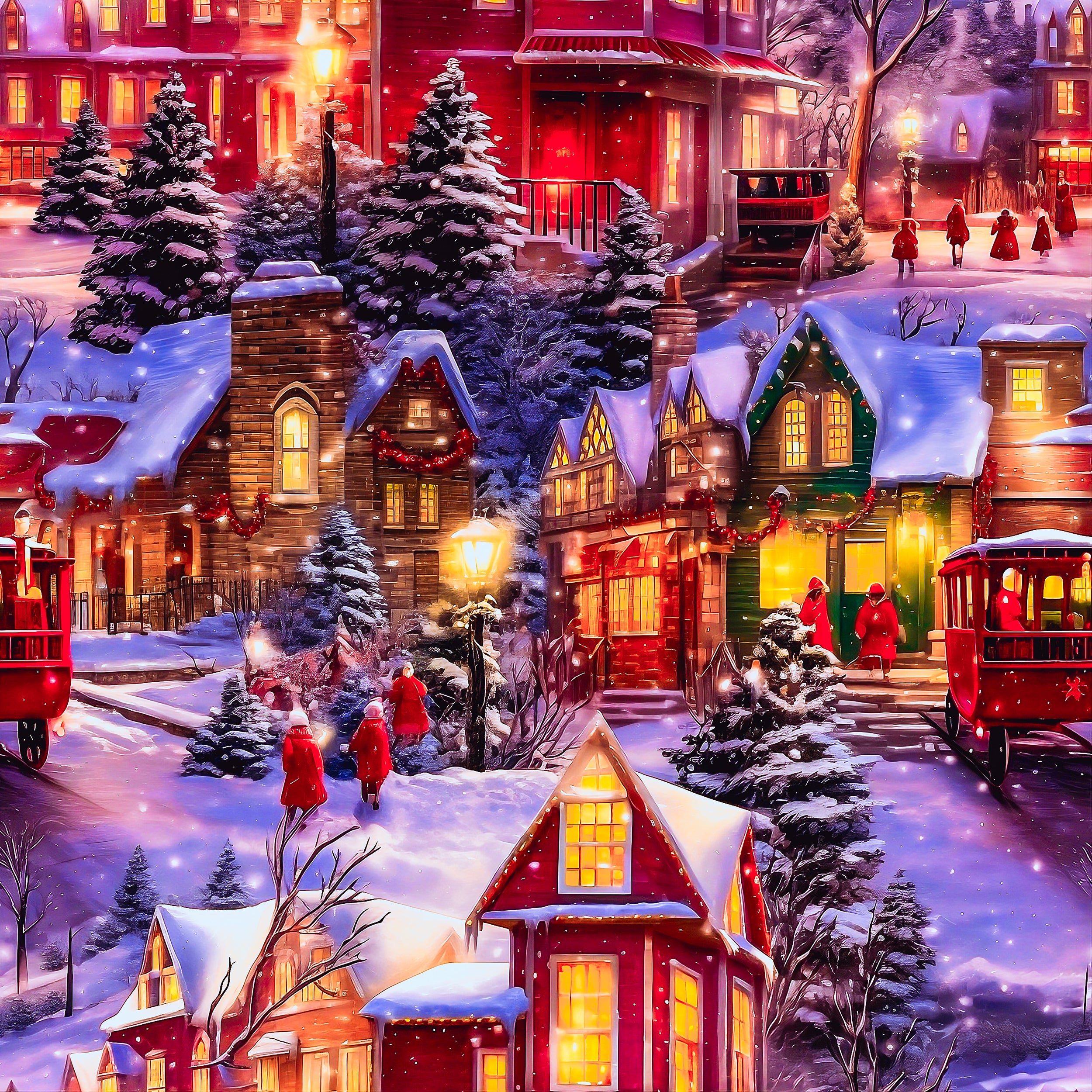 snowy-winter-village-wrapping-paper-rolls-nostalgic-holiday-charm-with-horse-carriage-delight