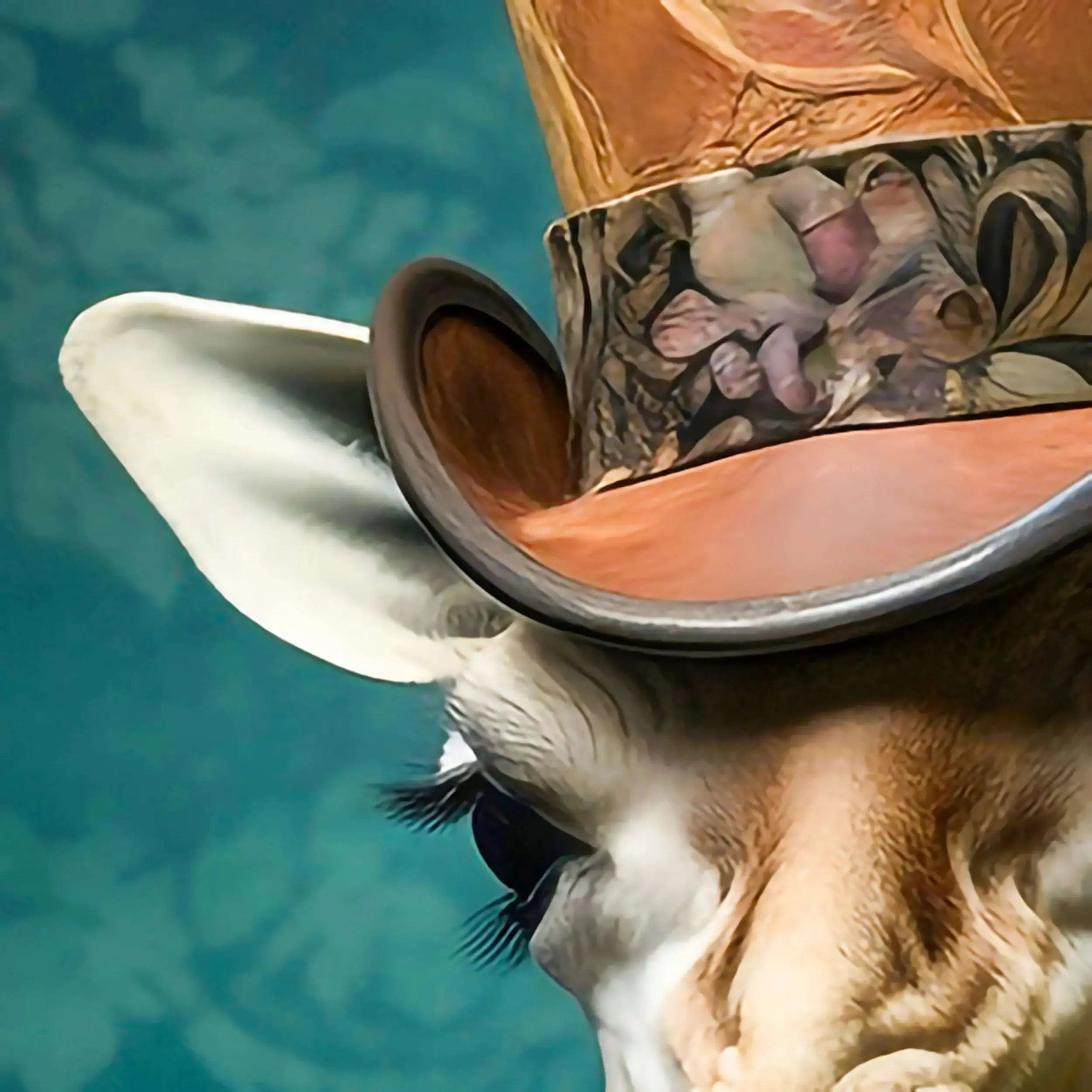 Victorian Giraffe Portrait Art Print Teal | Victorian Wedding Party Collection from The Curated Goose