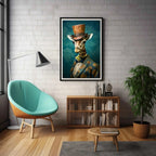 Victorian Giraffe Portrait Art Print Teal | Victorian Wedding Party Collection from The Curated Goose