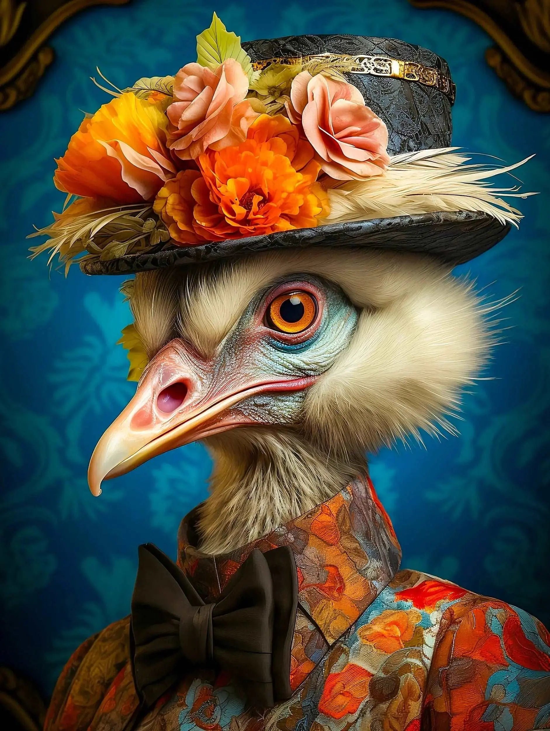 Victorian Ostrich Portrait Art Print | Victorian Wedding Party Collection from The Curated Goose