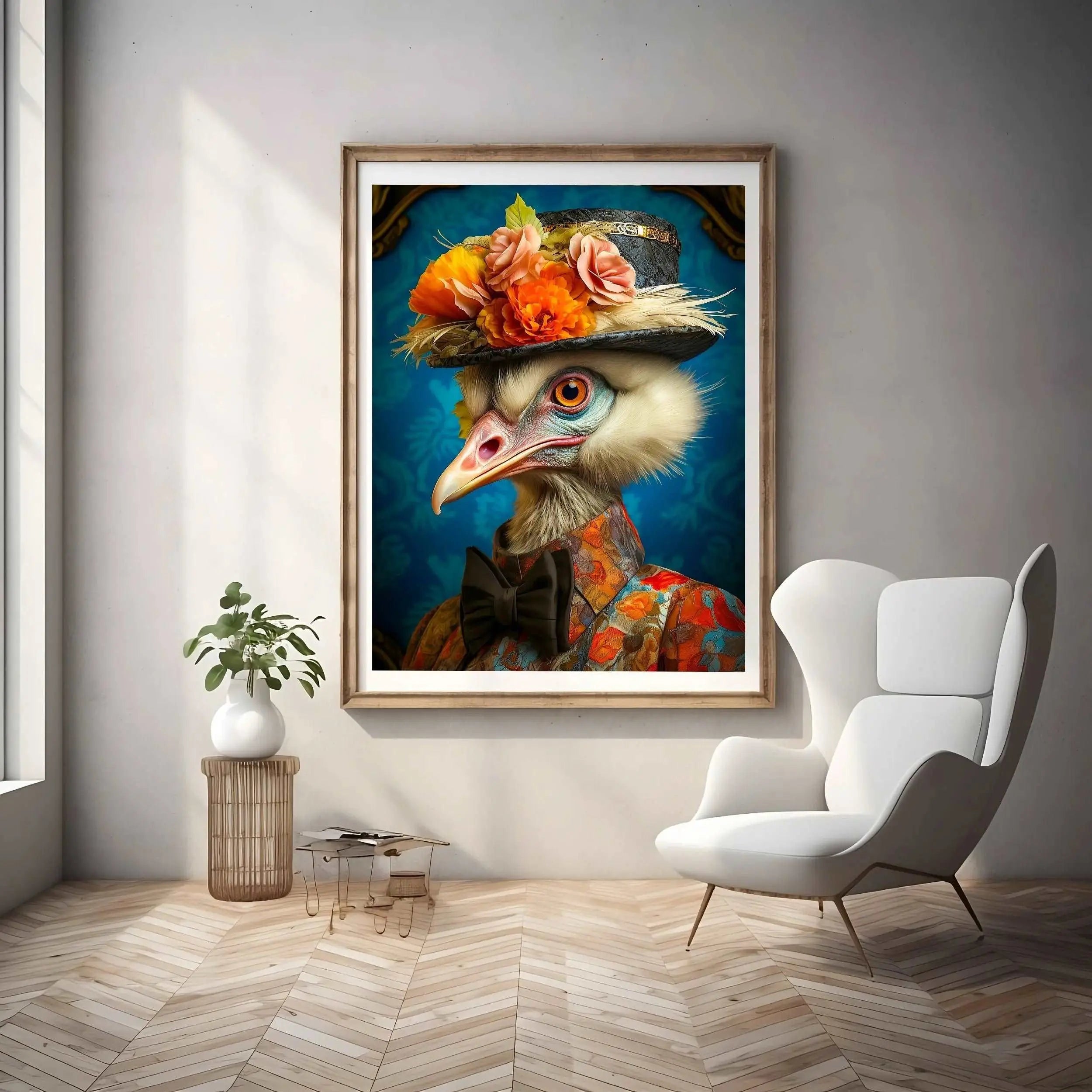 Victorian Ostrich Portrait Art Print | Victorian Wedding Party Collection from The Curated Goose