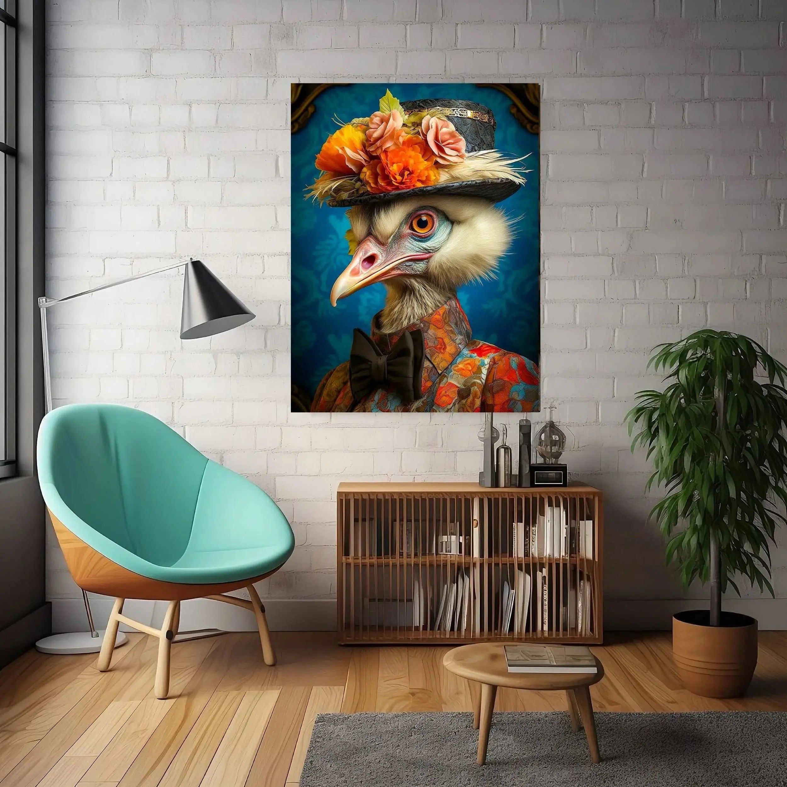 Victorian Ostrich Portrait Art Print | Victorian Wedding Party Collection from The Curated Goose
