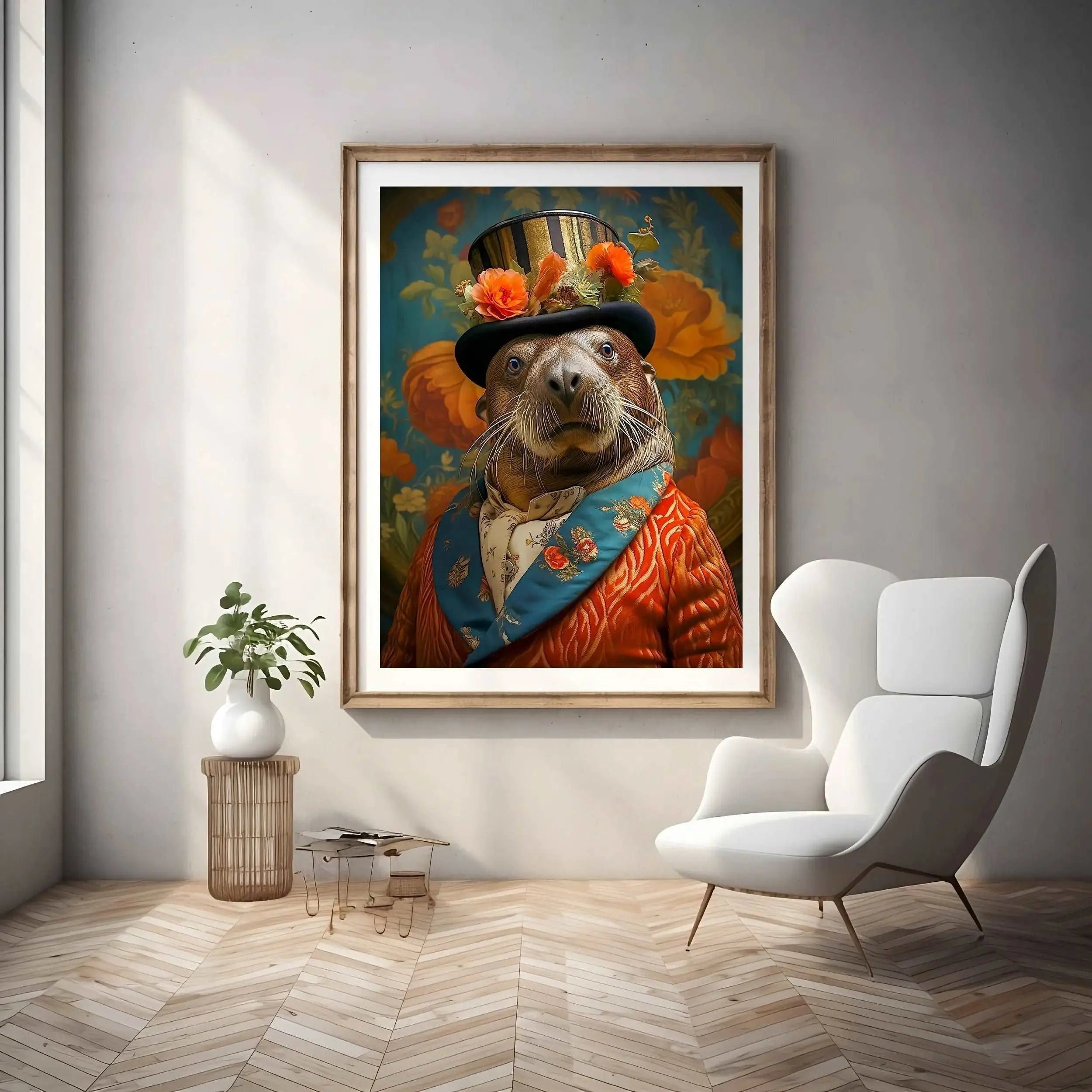 Victorian Sea Lion Portrait Art Print  | Victorian Wedding Party Collection from The Curated Goose