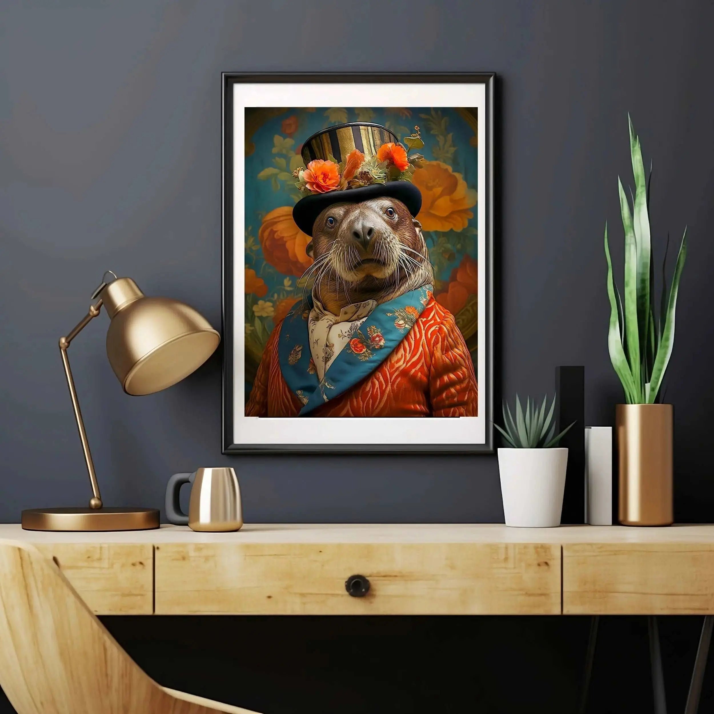 Victorian Sea Lion Portrait Art Print  | Victorian Wedding Party Collection from The Curated Goose