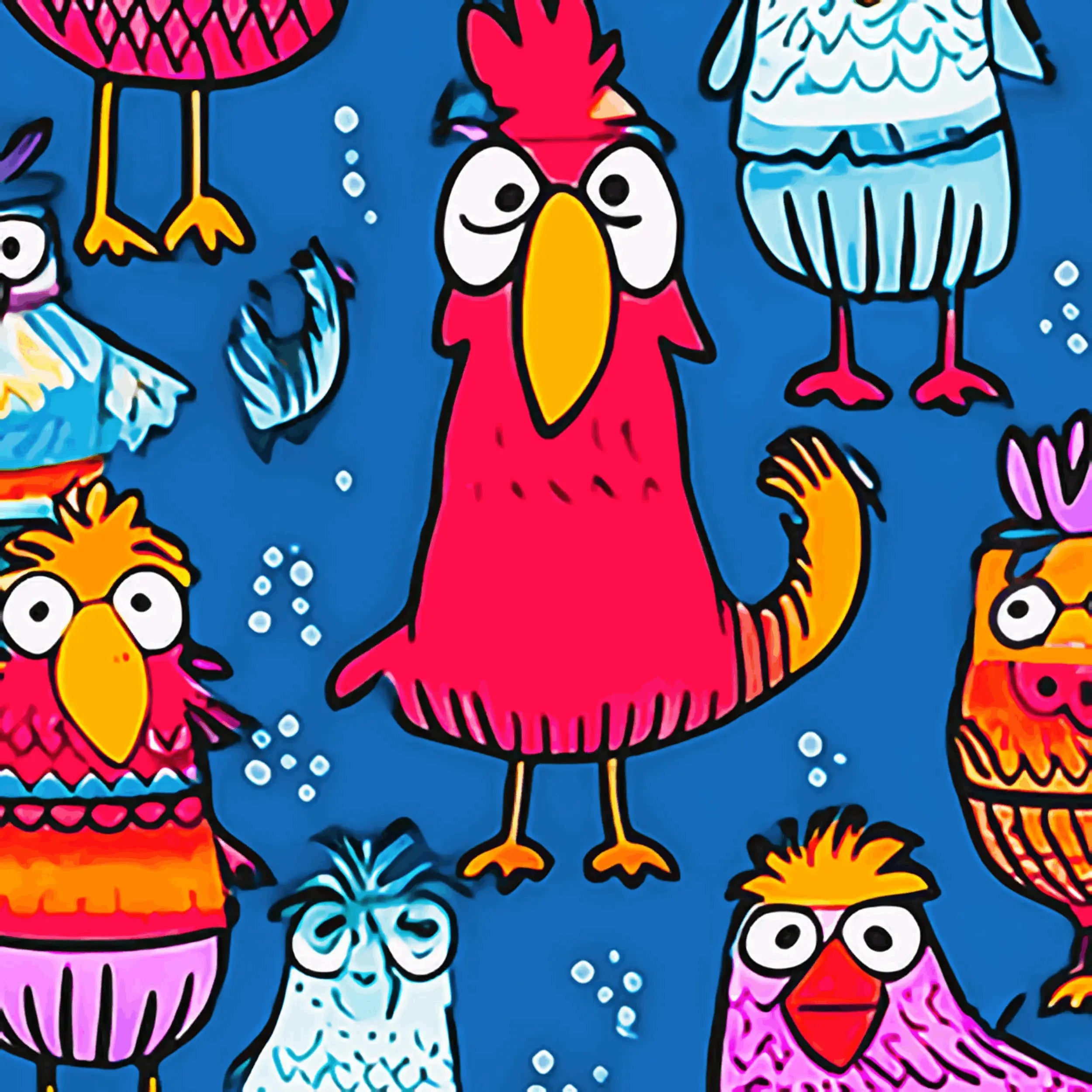 Colorful Chickens Wrapping Paper Rolls from The Curated Goose