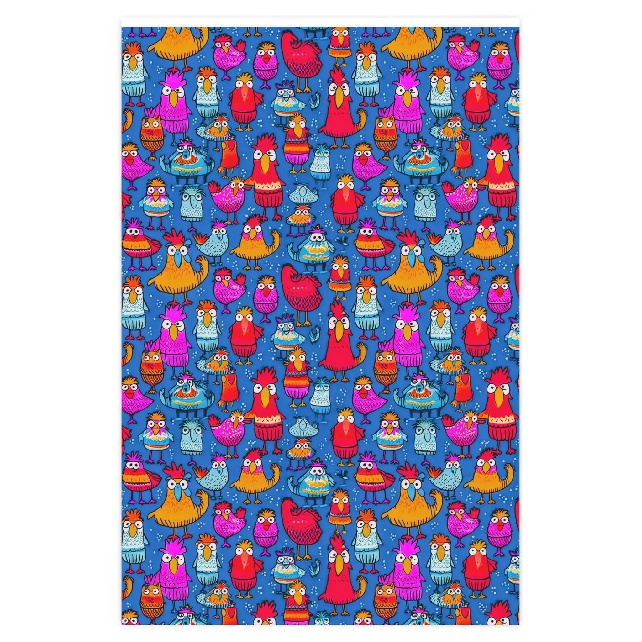 Colorful Chickens Wrapping Paper Rolls from The Curated Goose