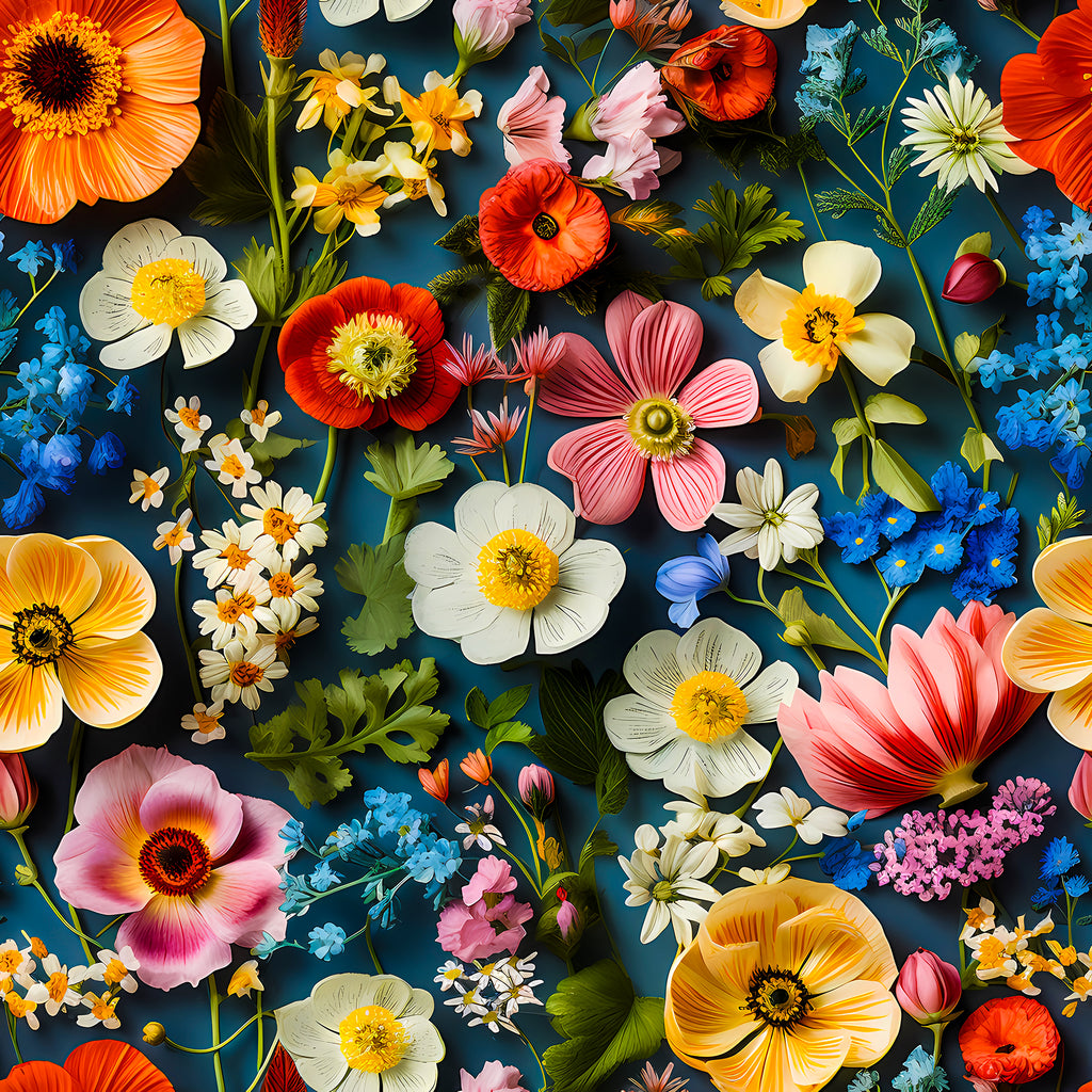 Stunning Wildflowers Wrapping Paper Rolls: Colorful Wildflowers, Vibrant Floral Print