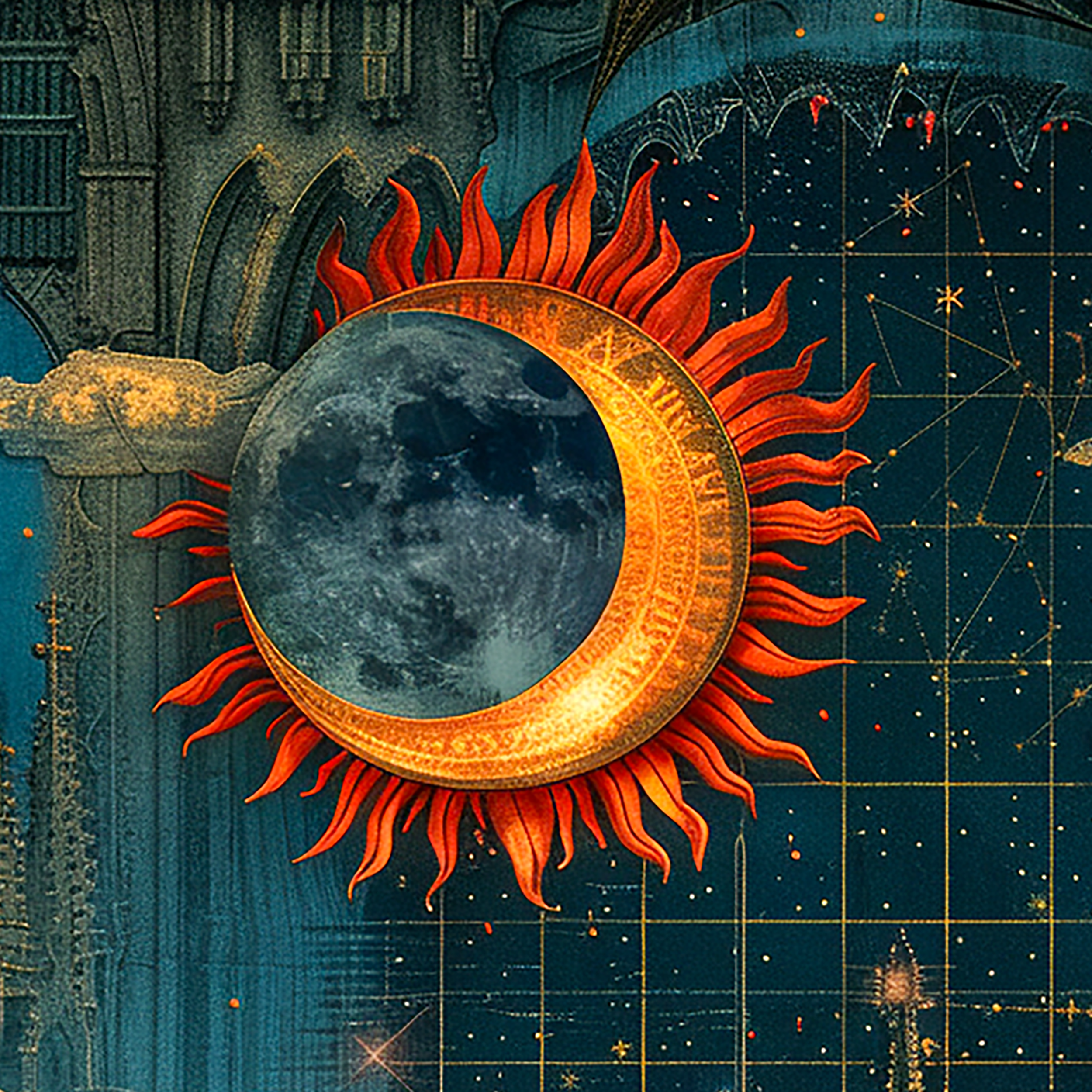 Celestial Sun and Moon Wrapping Paper: Ethereal Gift Wrap