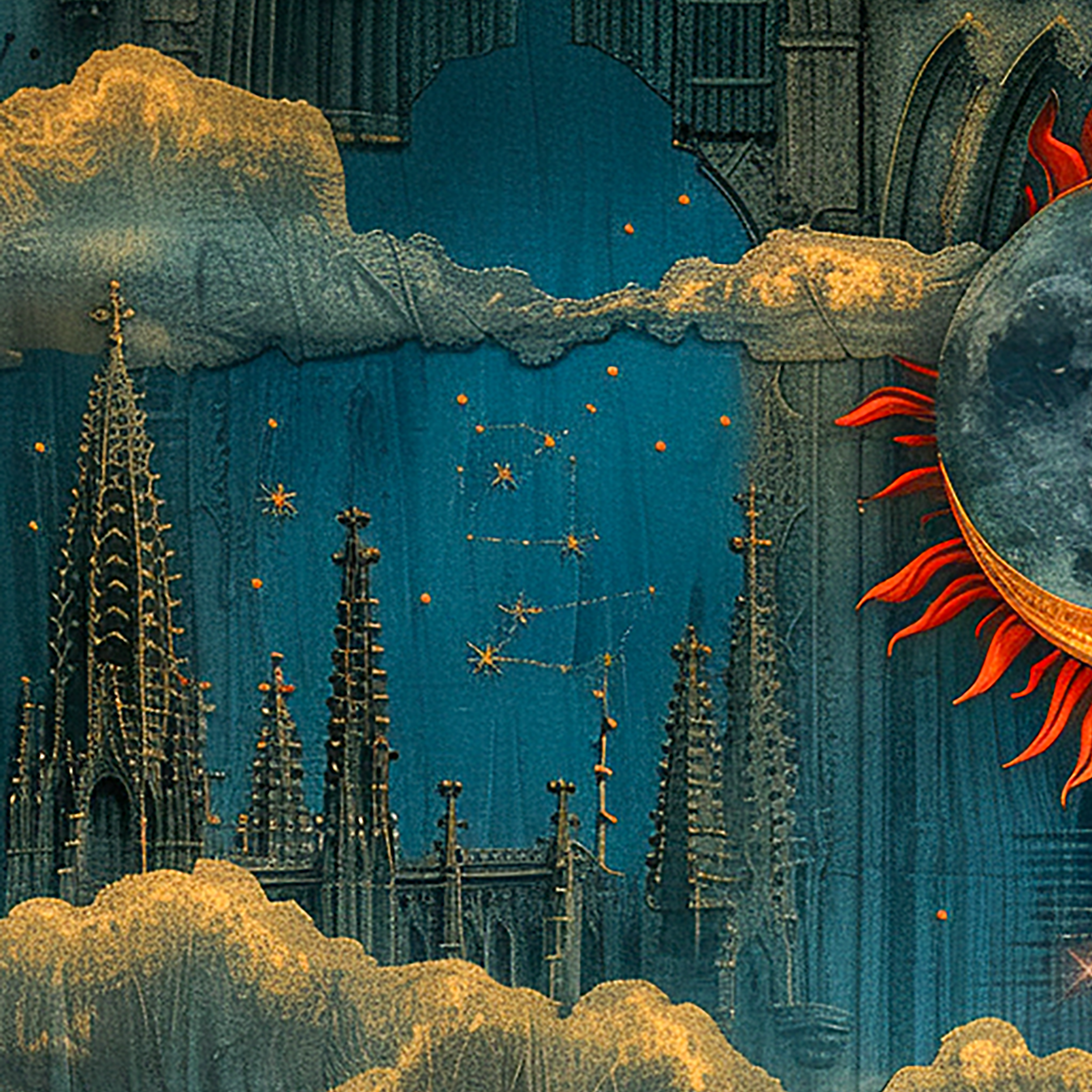 Celestial Sun and Moon Wrapping Paper: Ethereal Gift Wrap
