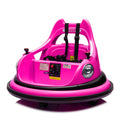 Bumper Car Rose Pink Electric Ride-On For Kids 2WD, Remote, 360 Spin
