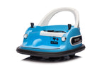 Bumper Car Blue 12V Ride On With Remote Control Led Lights Bluetooth 360 Spin