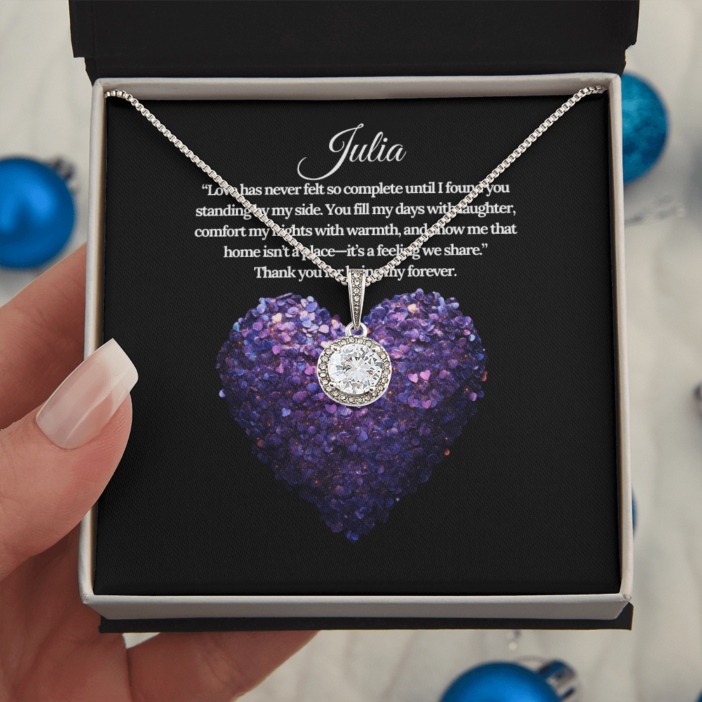 Custom Name Luxury Gold Eternal Hope Pendant Necklace with LED Box & Personalized Name Message Card– The Perfect Valentine's Day Gift