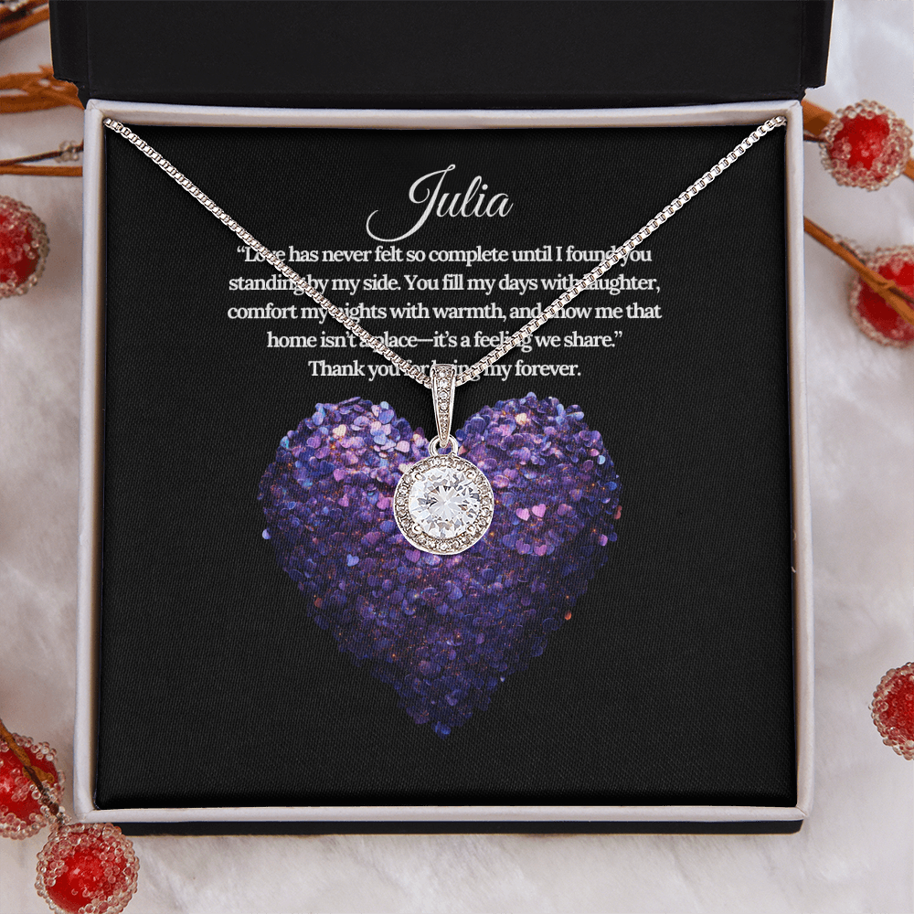 Custom Name Luxury Gold Eternal Hope Pendant Necklace with LED Box & Personalized Name Message Card– The Perfect Valentine's Day Gift