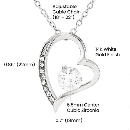 Necklace for Girlfriend Romantic Wife Luxury Gift Custom Name Personalized Gift Note in Mahogany Jewelry Box Forever Love Pendant