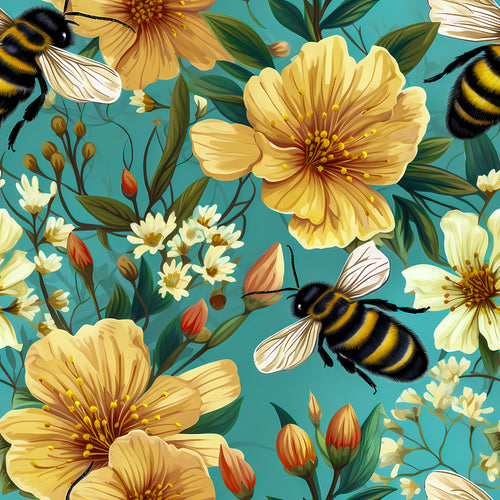 Bees and Flowers Wrapping Paper Rolls from The Curated Goose