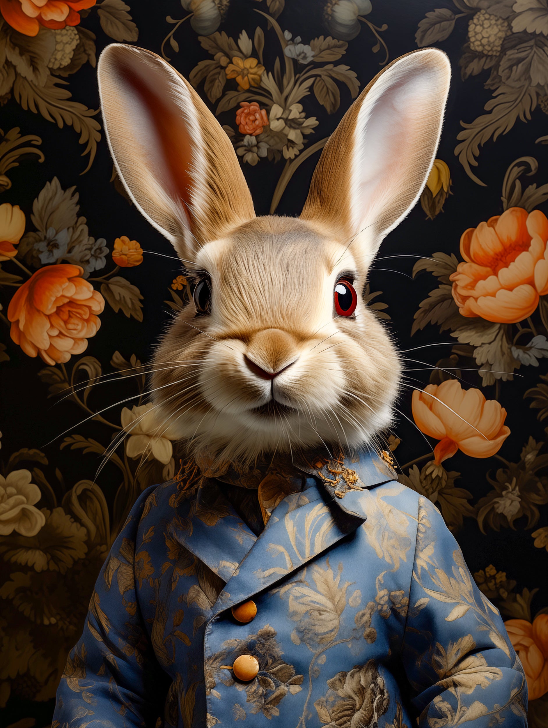 Victorian Rabbit Portrait in Suit | Victorian Wedding Party Collection from The Curated Goose
