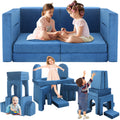 12 PCS Modular Kids Play Couch, DIY Convertible Foam Play Sofa, Toddler Building Fort Sectional Sofa, Creative Play Furniture for Playroom Bedroom Living Room
