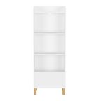 Kids 4-Tier Bookcase, Children's Book Display with Safety Restraint, White MDF & Pine Wood Storage Cabinet for Nursery, Playroom, or Kids Room