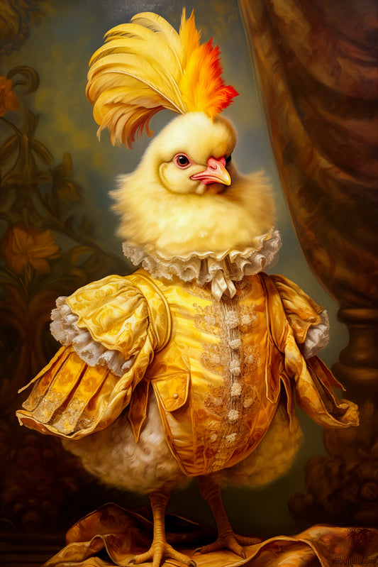 Royal Victorian Hen Portrait Art Print on Watercolor Paper from The Curated Goose