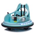 Bumper Car Blue 12V Ride On With Remote Bluetooth LED Lights 360 Spin 2WD